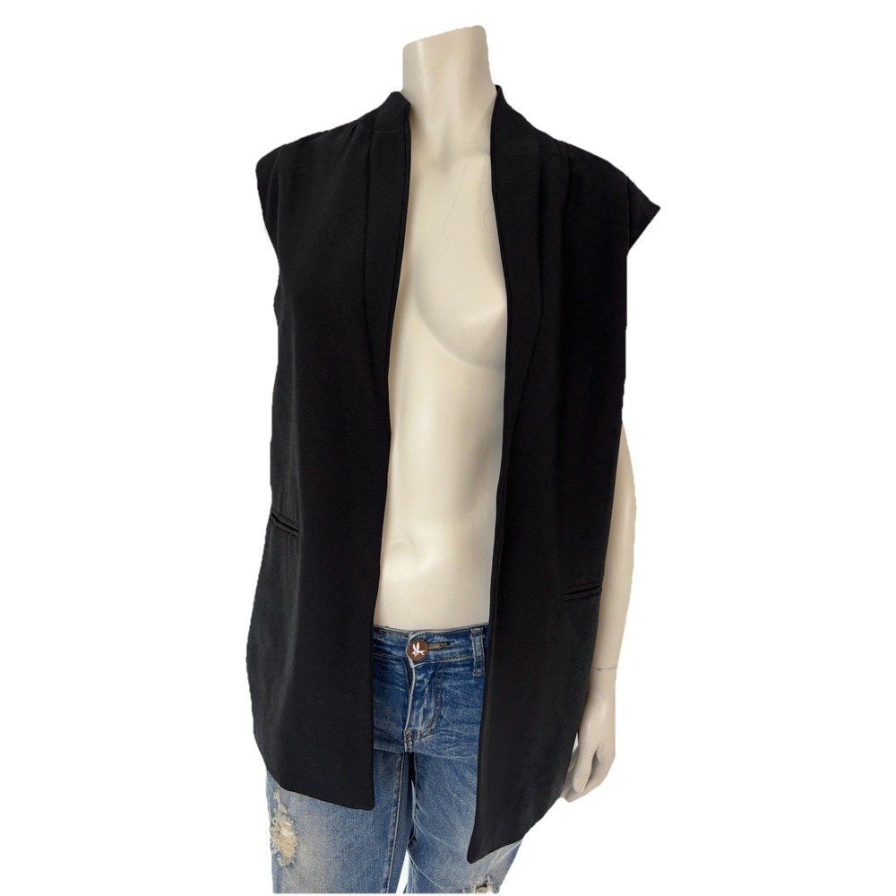 Office by RD Black Sleeveless Blazer Vest Workwear‎ Career Officecore M
